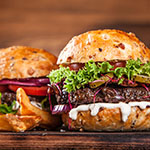 Close-up of home made burgers