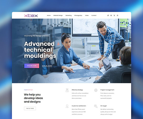 XTEX manufacturing website design