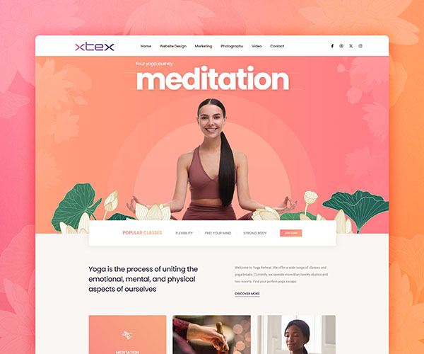 XTEX yoga website design